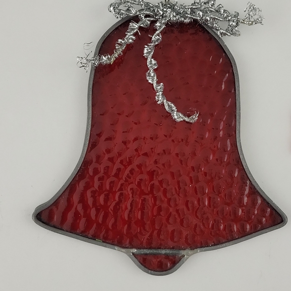 Christmas Stained Glass Suncatchers Lot of 6 Santa Snowman Stocking Tree Bell - Picture 6 of 10